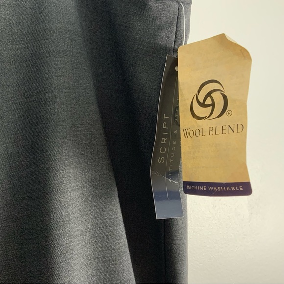 NWT Script Brand Wool Straight Leg Dark Grey Trouser Pants, Size 18 - Picture 3 of 6
